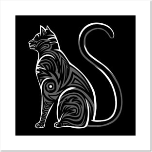 Tribal Cat Posters and Art